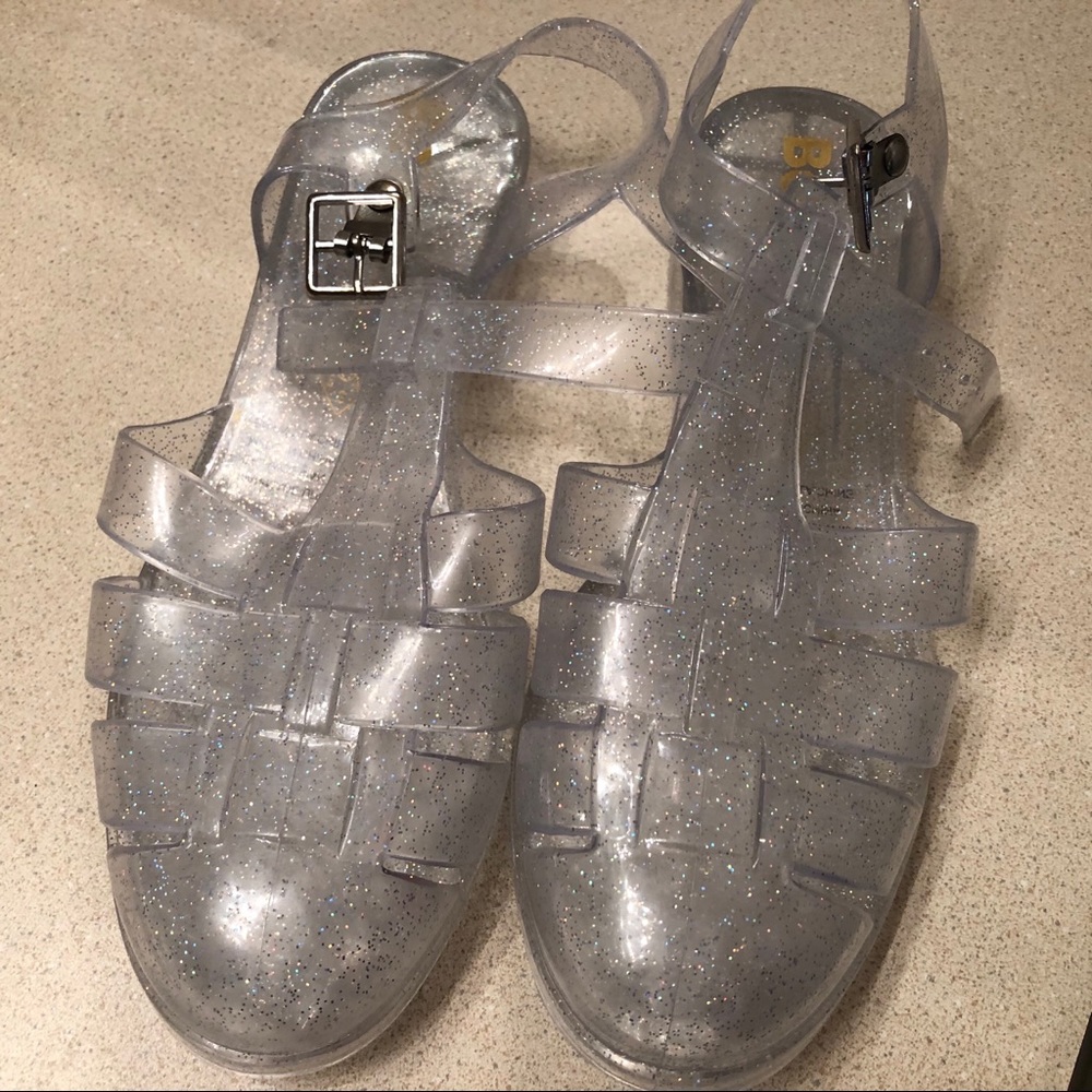 Sparkly Clear Jelly Shoes - Size 7